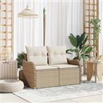 vidaXL Tuinbank Beige 121 x 62 x 69cm poly rattan