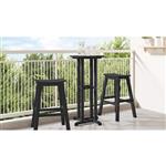 vidaXL Bartafel Zwart 55 x 55 x 107 cm HDPE