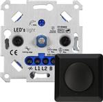 Proventa Premium LED Dimmer compleet met afdekraam - Universeel voor alle dimbare lampen - Zwart