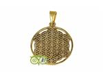 Bloem des Levens hanger messing goudkleurig (3 cm) ( Flower of Life)