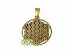 Bloem des Levens hanger messing goudkleurig (3 cm) ( Flower of Life)