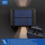 Draadloze Solar Buitenlamp met sensor - Schijnt beneden en boven - Wandlamp zonne-energie - Zwart