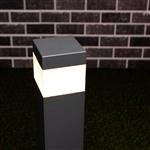 LED Lantaarnpaal E27 - IP44 - Aluminium - 76cm - Grijs