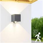 Lumo Qube Sensor Wandlamp Buitenlamp met lichtbron - 380lm 1800K - Zwart