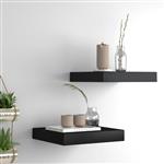 vidaXL Wandschappen zwevend 2 st 23x23,5x3,8 cm MDF zwart