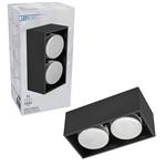 LED's Light Cube LED Plafondlamp - 2 lichtpunten - Draaibaar licht - Staal - 20 x 8 cm - Zwart