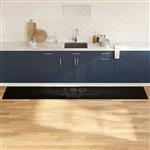 vidaXL Keuken Vloerkleed Zwart 300 x 60 cm Fluweel