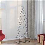 vidaXL Metalen kerstboom met standaard Zwart 150 cm Staal