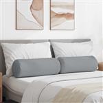 vidaXL Bolster Kussens 2 stuks Lichtgrijs Ø 25 x 70 cm Stof