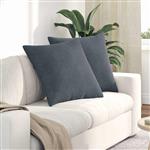 vidaXL Sofa Kussens 2 stuks Donkergrijs 60 x 60 cm Cordstof