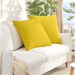 vidaXL Sofa Kussens 2 stuks Lichtgeel 60 x 60 cm Stof