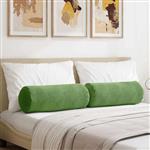 vidaXL Bolster Kussens 2 stuks Lichtgroen Ø 25 x 70 cm Cordstof