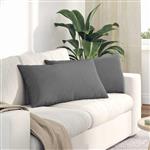 vidaXL Sofa Kussens 2 stuks Donkergrijs 80 x 40 cm Stof