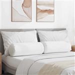 vidaXL Bolster Kussens 2 stuks Wit Ø 25 x 70 cm Stof