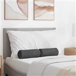 vidaXL Bolster Kussens 2 stuks Donkergrijs Ø 15 x 40 cm Cordstof
