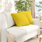 vidaXL Sofa Kussens 2 stuks Lichtgeel 50 x 50 cm Stof