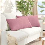 vidaXL Sofa Kussens 2 stuks Roze 80 x 40 cm Cordstof