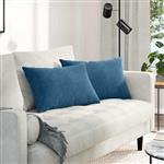 vidaXL Sofa Kussens 2 stuks Blauw 60 x 40 cm Cordstof