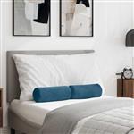 vidaXL Bolster Kussens 2 stuks Blauw Ø 15 x 40 cm Cordstof