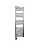 Electrische Wifi Radiator Sanicare HPW Carini 172x60 cm Inox-look Met Thermostaat Zwart Linksonder