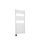 Electrische Wifi Radiator Sanicare HPW Carini 111,8x45 cm Wit Met Thermostaat Zwart Linksonder