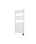Electrische Wifi Radiator Sanicare HPW Carini 111,8x45 cm Wit Met Thermostaat Zwart Rechtsonder