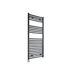 Electrische Wifi Radiator Sanicare HPW Carini 111,8x45 cm Zwart Met Thermostaat Zilver Linksonder