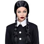 Halloween Pruik Zwart Vlechtjes Lang Haar