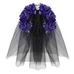 Halloween Haarband Zwart Paars Sluier
