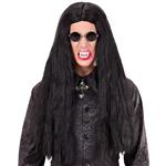 Halloween Pruik Zwart Lang Haar Vampier