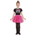 Halloween Jurk Zwart Roze Meisje Skelet