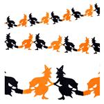 Halloween Slinger Zwart Oranje Heks 3m