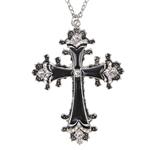 Halloween Ketting Zwart Zilver Kruis