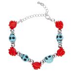 Halloween Armband Rood Blauw Schedel