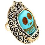 Halloween Ring Blauw Schedel