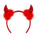 Halloween Haarband Rood Duivel Glitters