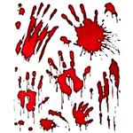 Halloween Stickers Bloederige Handen