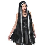 Wit Zwarte Pruik Extra Lang