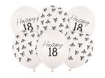 18 Jaar Ballonnen Zwart Wit Strik 30cm 6st