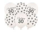30 Jaar Ballonnen Zwart Wit Strik 30cm 6st