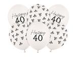 40 Jaar Ballonnen Zwart Wit Strik 30cm 6st