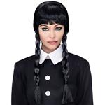 Halloween Pruik Zwart Vlechtjes
