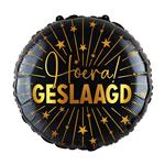 Geslaagd Helium Ballon Goud Zwart Leeg 45cm