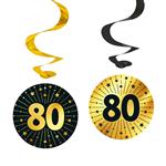 80 Jaar Hangdecoratie 4st