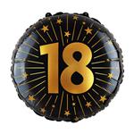 18 Jaar Helium Ballon Zwart Goud Folie Leeg 45cm