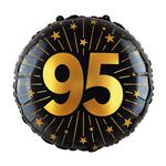 95 Jaar Helium Ballon Zwart Goud Leeg 45cm