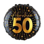 50 Jaar Helium Ballon Zwart Goud Abraham Leeg 45cm