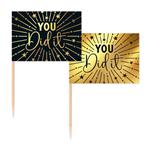 Geslaagd Cocktailprikkers Goud Zwart You Did It 50st