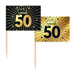 50 Jaar Cocktailprikkers Goud Zwart Sarah 50st