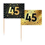 45 Jaar Cocktailprikkers Goud Zwart 50st